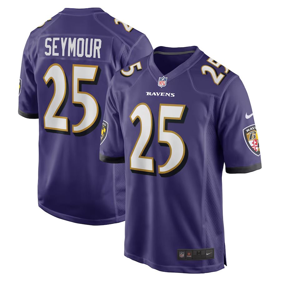 Men Baltimore Ravens #25 Kevon Seymour Nike Purple Game Player NFL Jersey